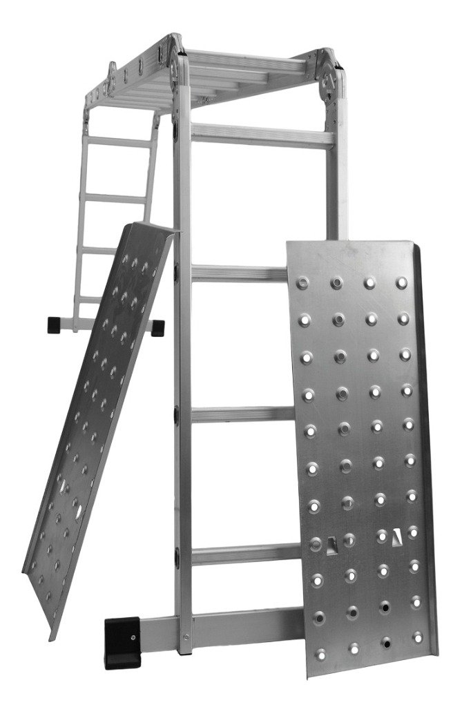 Escalera De Aluminio Mor De 3 Escalones Gris 56X39X112Cm - Easy